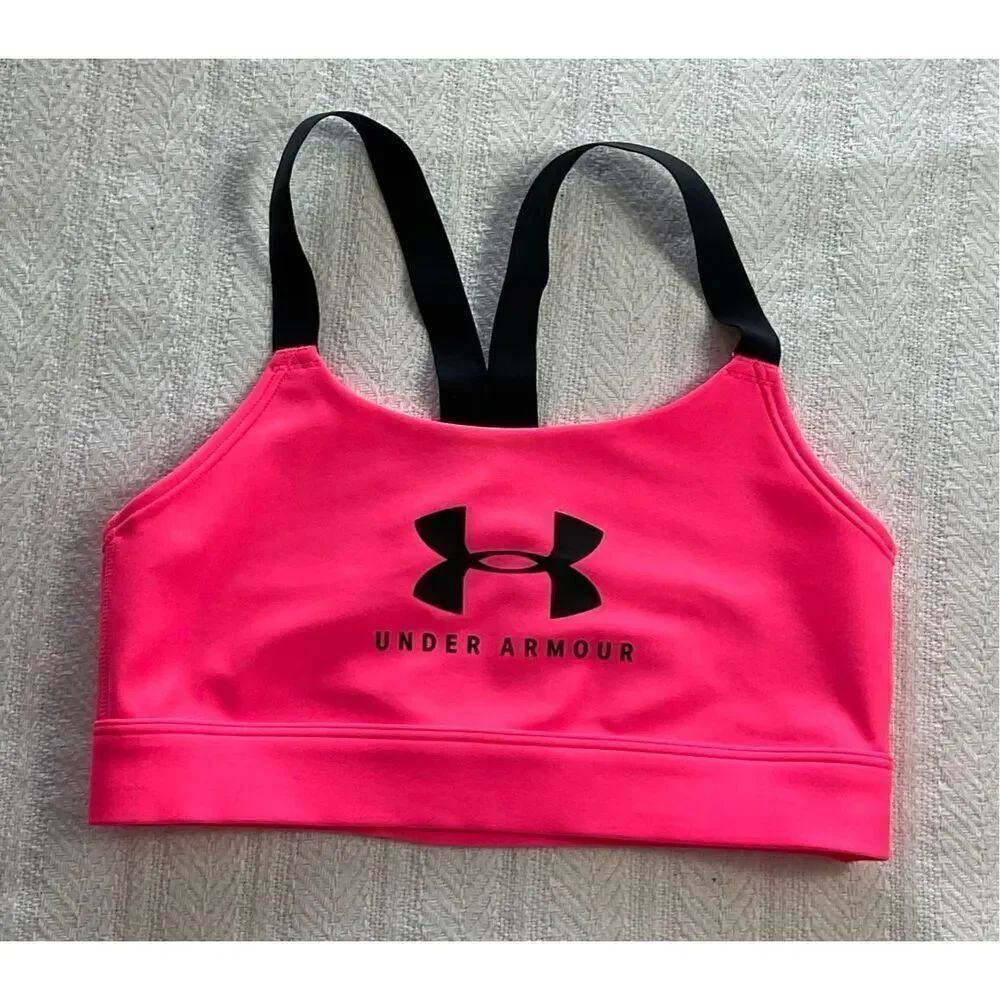 Under Armour Womens Small Strappy Sports Bra Meteor Pink